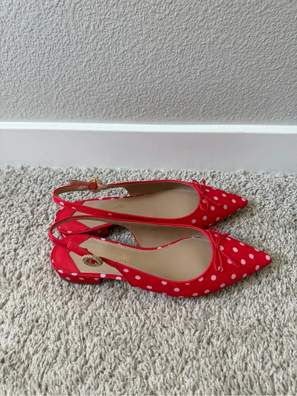 NWOT Kate Spade Red Polka Veronica Flats Size 8 - Picture 11 of 13